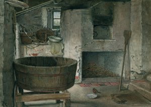 كوخ داخلي مع روبن ، 1930 (مرحاض على متن الطائرة) بواسطة فيوليت لينتون